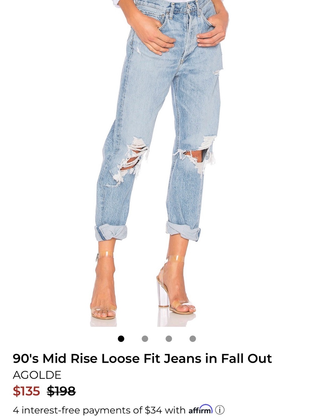 Agolde Light Blue Distressed Boyfriend Jeans